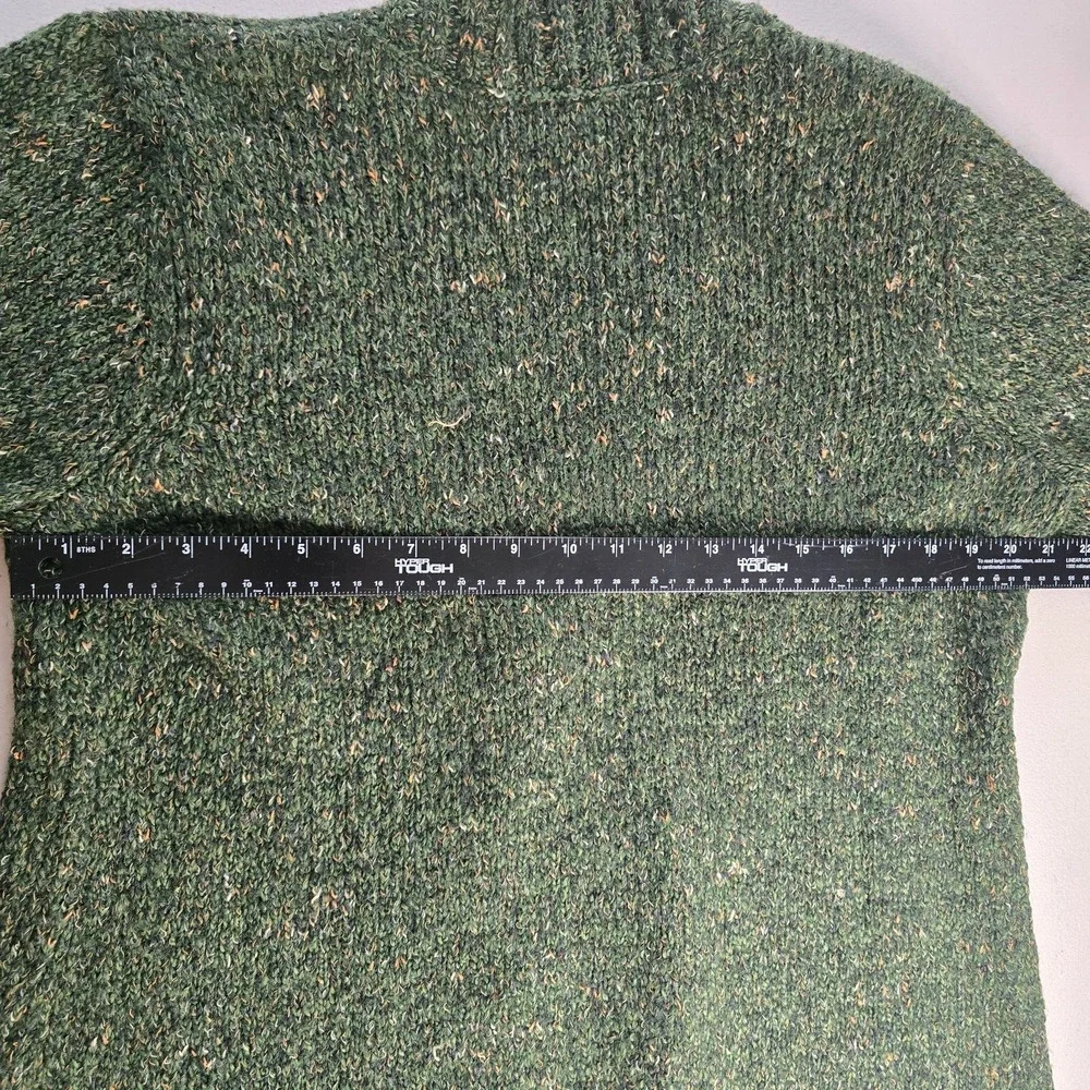 Charter Club Cardigan Women's 0X Green Button Closure V-Neck Lay Flat Collar